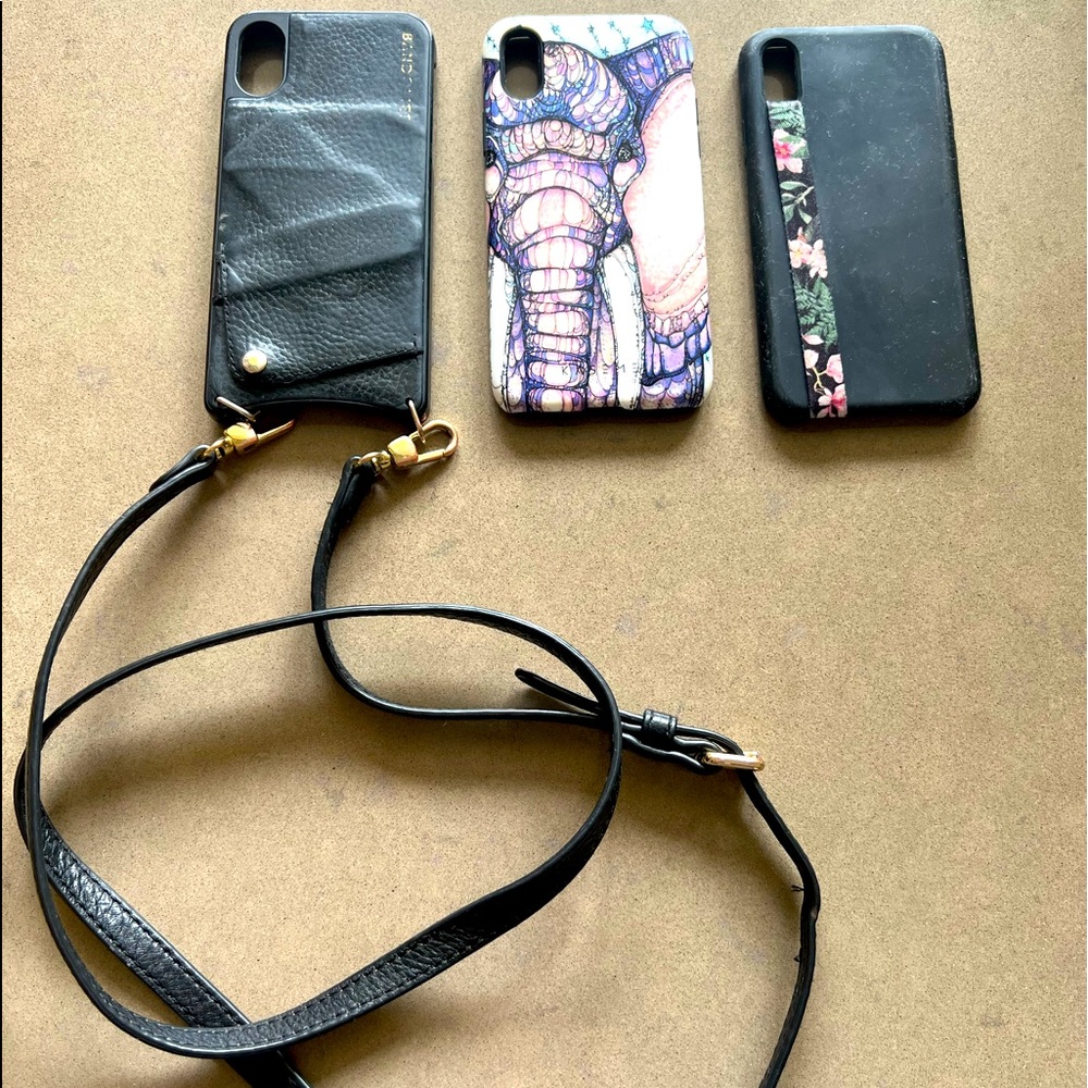 Bandolier hi-end leather phone case & strap for iPhone XR. And 2 extra cases.